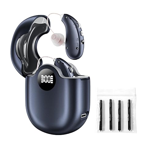 OTC Hearing Aids for Seniors, 16-Channel Digital Chip for Clear Speech, Intelligent Noise Reduction & Anti-Howling, 80Hrs Rechargeable, Invisible Comfortable Fit for People