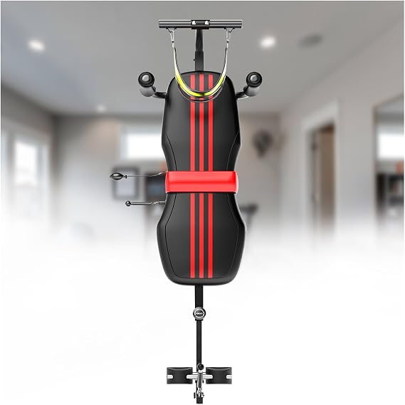 Back Stretch Decompression Table with Cervical and Inversion Traction for Spinal Relief and Flexibility Enhancement