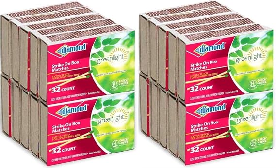 Diamond Strike on Box Matches 32 Count 2 Pack 20 Boxes (640 Matches Total)