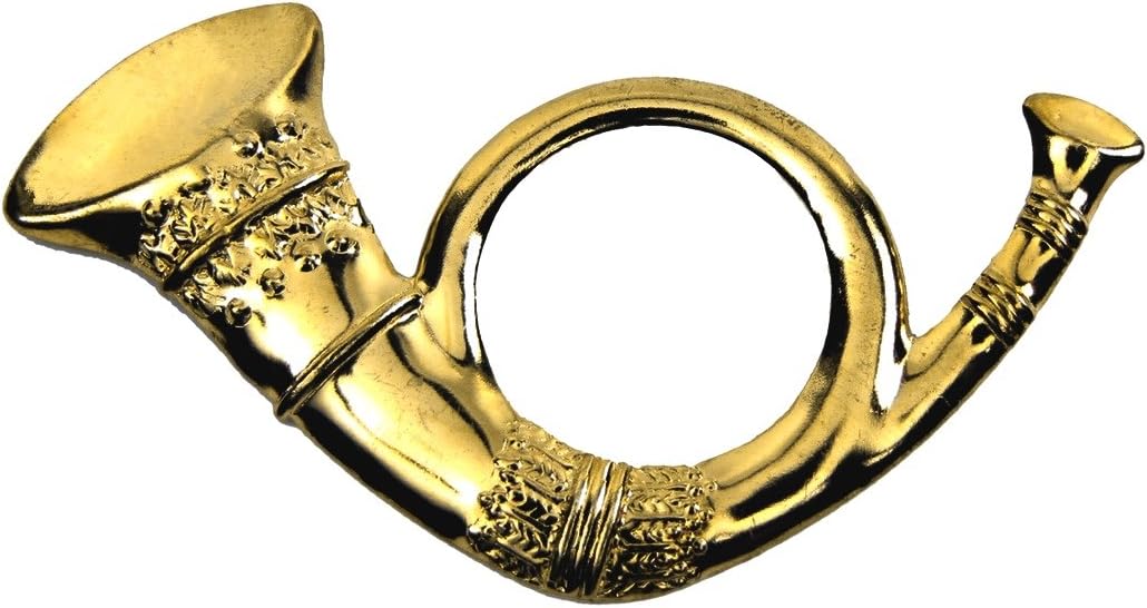 US Civil War Kepi Hat Badge Stamped Brass Infantry Horn Uniform Insignia Pin