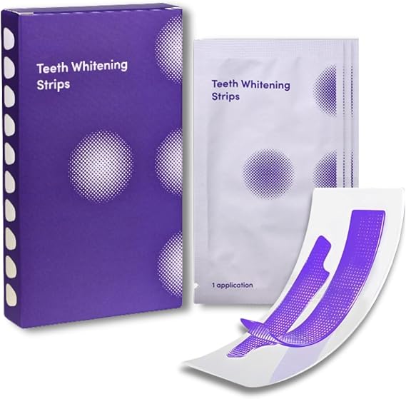 Teeth Whitening Strips - Purple Tooth whitening for Sensitive Teeth - Tooth Stain Removes Stubborn Stains - TeethWhiten Combining Whiter Teeth Colour Correction Mild 14 Strips 7 Treatments