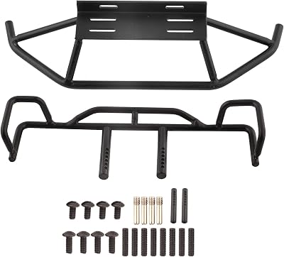 RC Front Rear Bumper, 19cm7.48in Model Vehicle Upgrades Parts Accessories Metal Front Rear Bumper for TF2  TF1 110 Scale RC Crawler Car