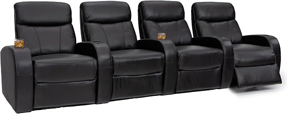 Seatcraft Rialto Home Theater Seating Black Row of 4