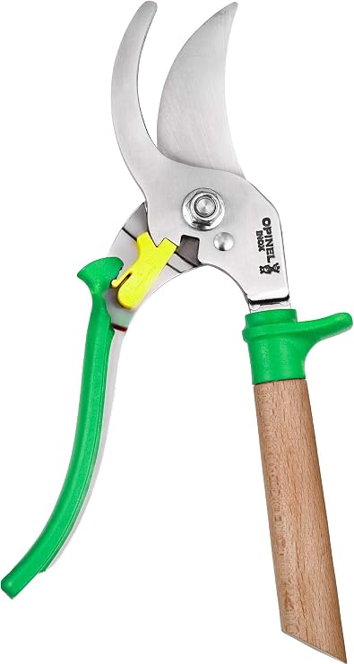 Opinel Hand Pruning Shears for Gardening, Beechwood Handles (Green)
