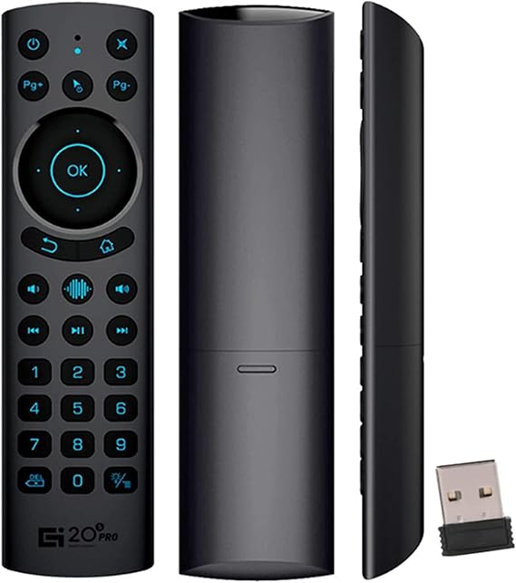 G20BTS Plus Wireless Bluetooth 5.0 Voice Backlit Remote Control Support 2.4G USB Gyroscope IR Learning Remote Control for Android TV Box(G20S Pro Plus)