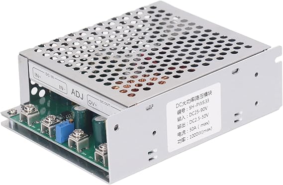 50A 1000W Step Down Module Adjustable, DC to DC Buck Module, DC25~90V Input DC2.5~50V Output, Adjustable Buck Converter Module with Cooling Fan