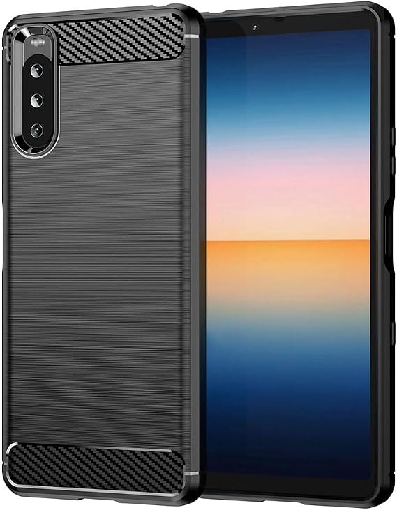 Case for Sony Xperia 5 II Case, XQAS52 XQAS62/B Case, Slim Thin Carbon Fiber TPU Rubber Protective Cases Anti-Scratch Shockproof Cover for Sony Xperia 5 II Black