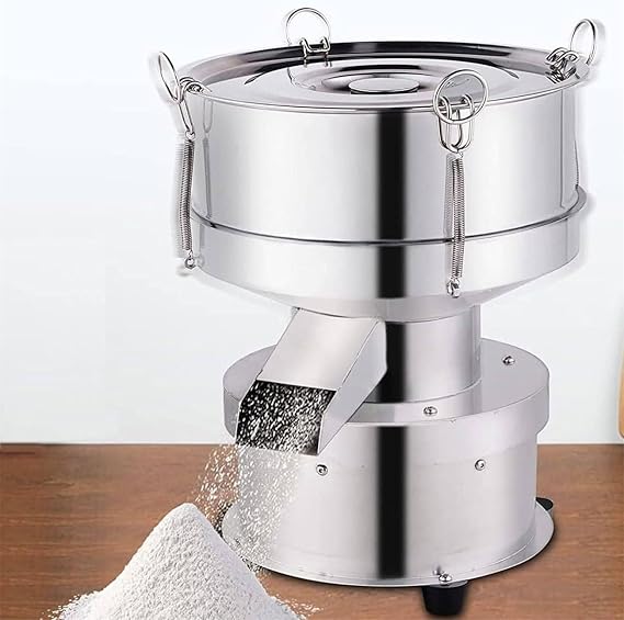 Electric Vibrating Sieving Machine Automatic Sieve Shaker Sifter Shaker Machine 40 Mesh 60 Mesh Flour Sifter 1350N/MIN for Powder Particles,30X10cm