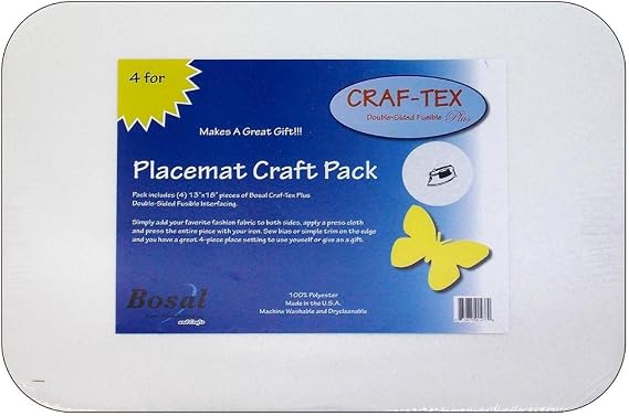 Bosal Craf Tex Plus 4pc Placemat 18x13 White 4 Piece