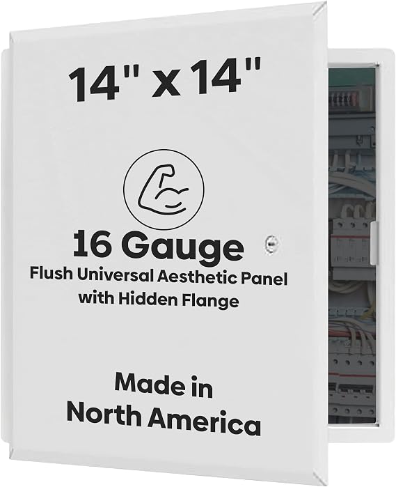 Best 14 x 14 Flush Universal Metal Access Panel with Hidden Flange, 16-Gauge Cold Rolled Steel Access Door for Non-Rated Wall/Ceiling, Pantograph Double Arm Hinge, Screwdriver Latch, AMZ-BA-UHF