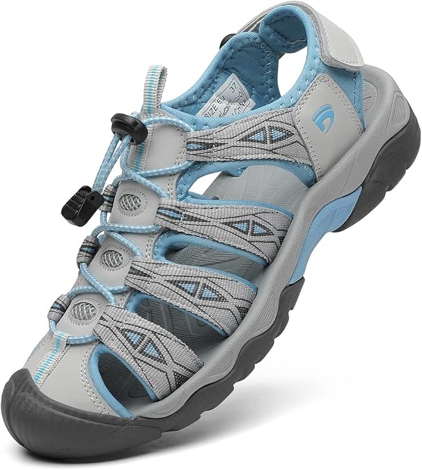 Dannto Women's Sport Hiking Sandals Closed Toe Athletic Water Shoes | Protective Toe Cap,Quick-Dry Breathable Mesh Upper,Anti-Slip Rubber Sole,Lightweight Ideal For Outdoor Walking