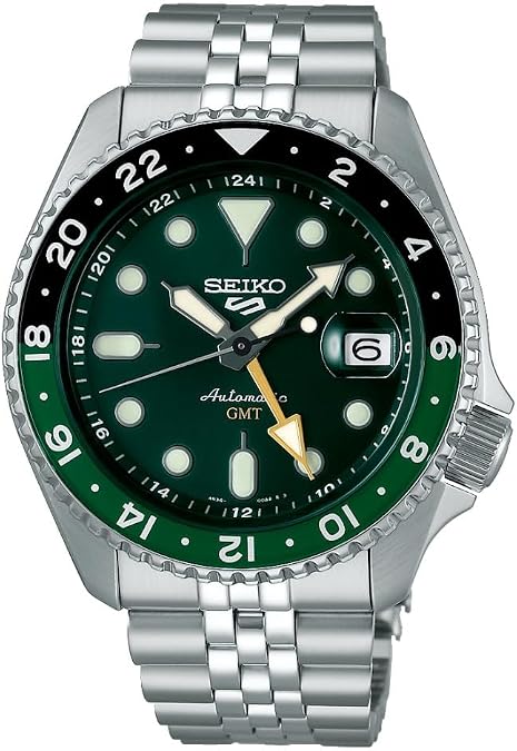 SEIKO 5 Sports SKX GMT Automatic Green Dial Sprite Bezel Men's Watch SSK035