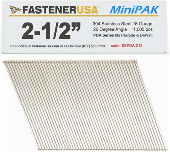 2-1/2" Angle Finish Nails 16GA 304SS 1,000ct