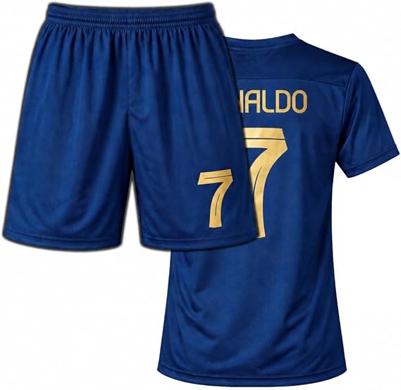 Youth #7 Soccer Jersey Athletic Sports Shirt with Short Set Breathable Lightweight Training Uniform