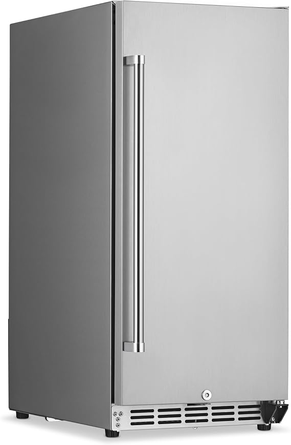 NewAir 15" Commercial Built-in or Under Counter Refrigerator | 3.2 Cu. Ft. Weatherproof Outdoor Fridge for Patio, Indoor & Commercial Use | Stainless Steel