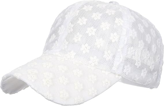 Women's Flower Baseball Caps Adjustable Hollow Lace Hat