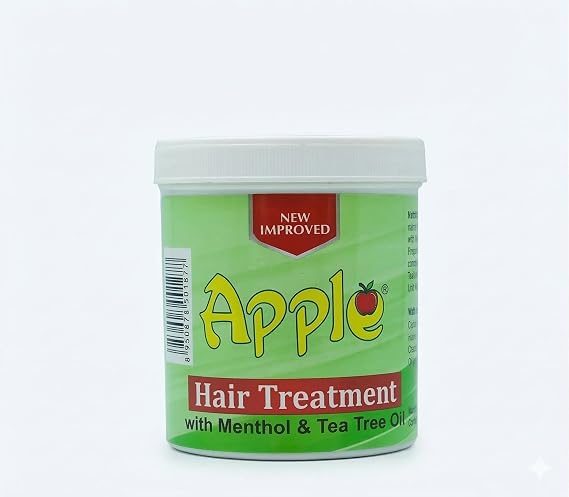 Apple Hair Cream Food for Hair 250g – Deep Conditioning Hair Treatment with Menthol & Tea Tree Oil – Intensive Repair, Moisturising & Invigorating Mask – Leaves Hair Soft, Healthy & Shiny
