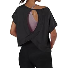 GRECERELLE Women's Open Back Workout Tops Backless Athletic Shirts Casual Crop Running Tee Y2k Yoga