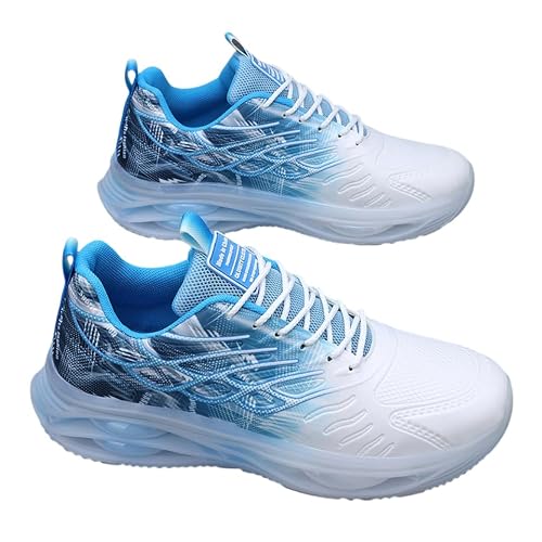 Mens Trendy Sneakers with Wing Pattern Shock Absorption Non Slip Lace Up Comfy for Outdoor Running Workout Hiking All Seasons