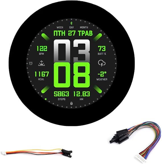 ESP32-S3 2.8inch Capacitive Touch Round Display Development Board Development Board, 480x480 Resolution IPS Display, 32-bit LX7 Dual-Core Processor, ESP32 with Display, Supports WFi & BLE