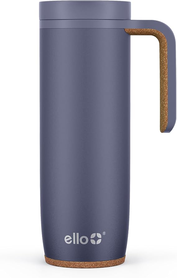 Ello Magnet 18oz Insulated Stainless Steel Travel Mug with Handle, Shadow