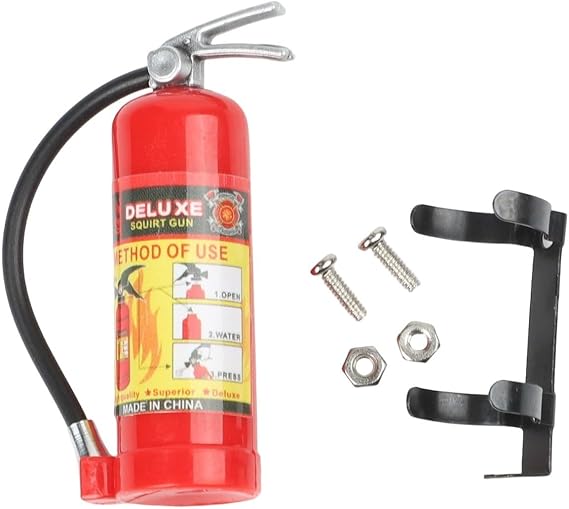 1/10 Scale Fires Extinguisher for RC Rock Crawlers, Red Plastic Simulation Accessory Compatibles with For Axial SCX10 and 1/8 Trucks