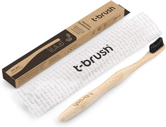 T-Brush Bambu Yetişkin Koyu Gri Diş Fırçası