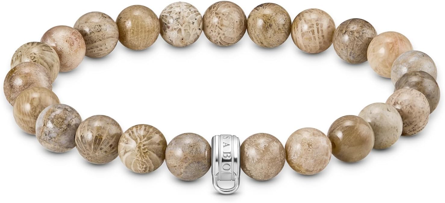 Thomas Sabo Bracelet with Daisy Jasper Beads Recycled 925 Silver X0293-014-16