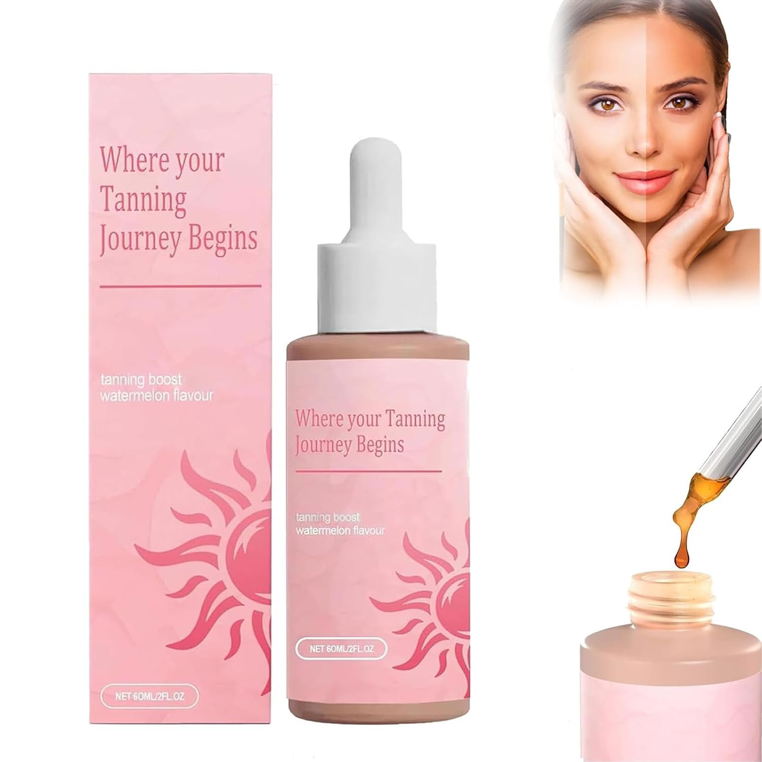 Sunless Tanning Drops To Drink, Drinkable Sunless Tanning Drops, Enhancing Your Natural Skin Tone，Deeply Moisturizes Skin 1pcs