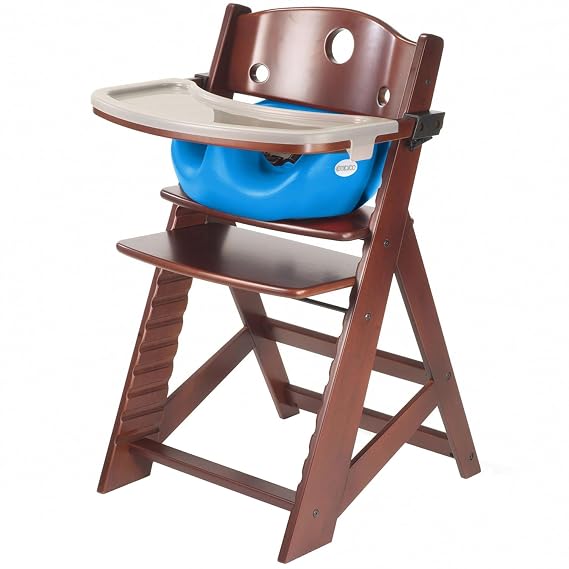 Keekaroo Height RightTM High Chair with Infant Insert & Tray, Mahogany/Aqua, ONE SIZE (0051414KR-0001)