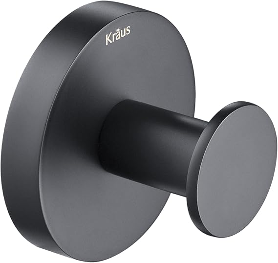 Kraus Elie Bathroom Robe and Towel Hook, Matte Black Finish, KEA-18801MB