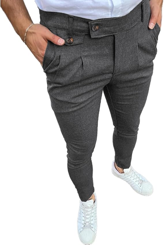 Mens Fashion Slim Fit Dress Pants Classic Casual Business Dress Pants Formal Pants for Men