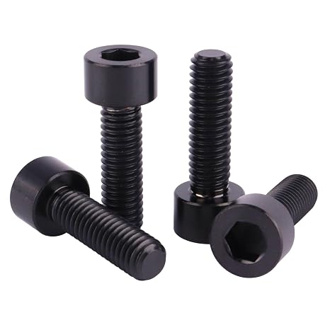 Titanium Bolt M6 x 20mm Hex Bolt for Bicycle Screw Pack of 4 (Black)