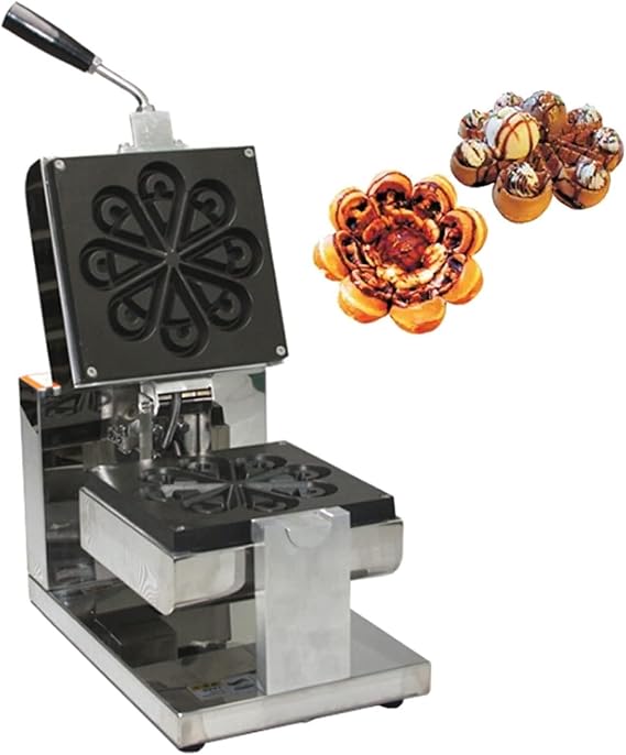 Commercial Electric Waffle Maker, Waffle Iron with Non-Stick Cooking Plates, 1090 W, Stainless Steel Body, Adjustable Temperature Control, Deep Fill 8 Slices Large Belgian Waffles, 20240415
