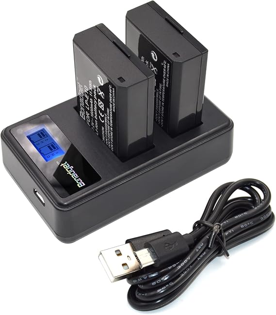 2Pack LP-E10 Battery and Charger for Canon Battery EOS Rebel T3 T5 T6 T7 T100 Kiss X50 X70 X80 X90 1100D 1200D 1300D 1500D 4000D for Canon Battery and Charger