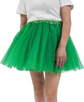 Adult Teens 5 Layered Tutu Skirt, Women Girls Ballet Dance Tulle Skirt Costume Elastic Waist Tulle Tutu Skirt