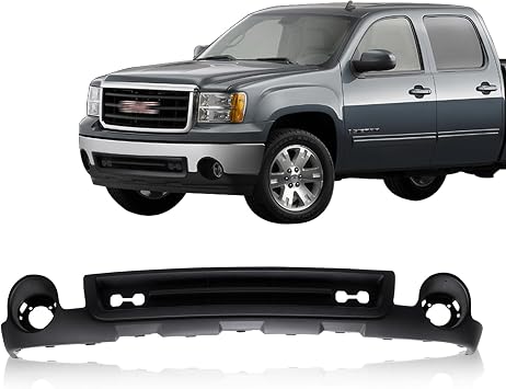 CarPartsDepot Front Bumper Deflector Lower Valance With Fog Lamp Hole Compatible With 2007-2013 GMC Sierra 1500 15131299 GM1015100