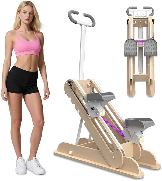 Stair Stepper for Home Gym, Folding Vertical Climber Cardio Machine with Adjustable Handlebar Pedal, Stair Climber for Full Body Workout, Stair Master for Women & Men