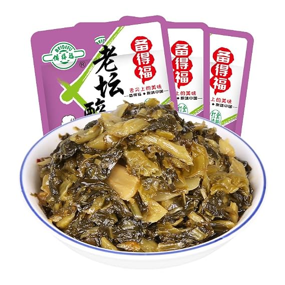 Laotan pickled Chinese cabbage, pickled pickles, instant condiments, vegetable dishes, pickles, condiments, delicious snacks,Yunnan specialty pickles,Pickled Spicy Cabbage (10 pack)