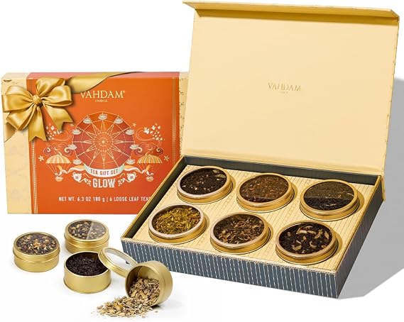 VAHDAM, GLOW - Assorted Tea Gift Set (6 Loose Leaf Tea)