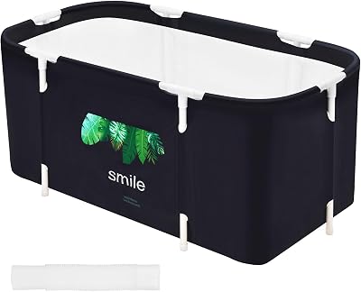 STARBRILLIANT Portable Foldable Bathtub,Soaking Standing Bath Tub for Shower Stall, Easy to Assemble Collapsible Bathtub, Suitable for Travel, Camping and Outdoor Activities Leaf, 45inch