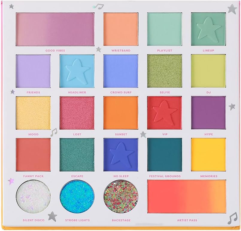 Profusion Cosmetics It's A Vibe Mainstage 23 Shade Eyeshadow Palette, Raise Your Makeup Style With Pigmented Eyeshadows, Vibrant Colors and Smooth Finish