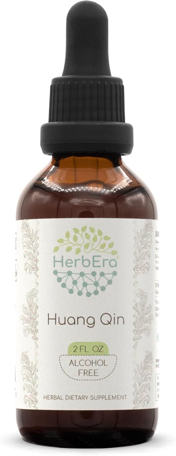 HerbEra Huang Qin B60 Alcohol-Free Herbal Extract Tincture, Concentrated Liquid Drops Natural Huang Qin (Scutellaria Root, Radix Scutellariae Baicalensis) 2 fl oz