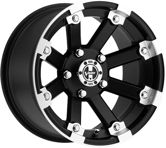 Vision 393 Lockout ATV/UTV 12x7 5x114.3/5x4.5" +3mm Black/Machined Wheel Rim