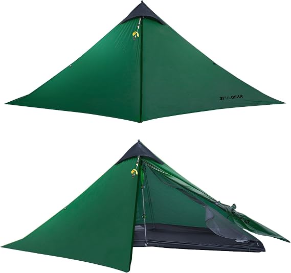 3F UL Gear Lanshan Ultralight Tent for Camping, Tent 1 Person or 2 Person 3/4 Seasons Waterproof Professional Hiking Tent 15D Professional Camping Tent