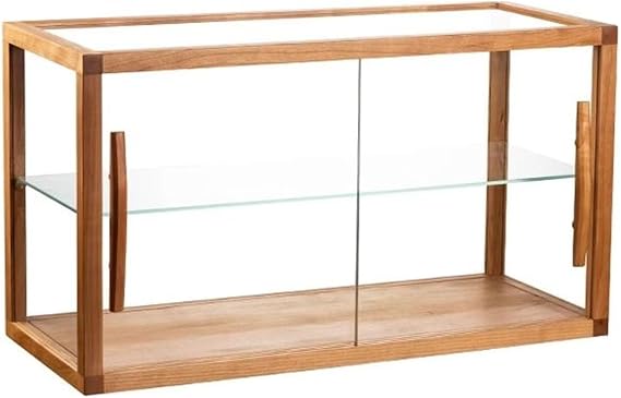 Bakery Display Case, Wooden Countertop Cabinet with Glass Doors, Double Layer Pastry Display for Baked Goods, Cookies, Desserts, and Cupcakes