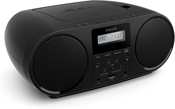 Philips TAZ6000 All-in-One CD Player with DAB+/FM Radio, Bluetooth 5.4, USB, Dynamic Bass, Recycled Materials & 3.5mm Headphone Jack