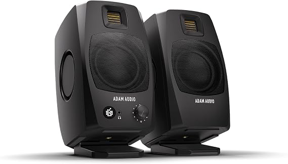 ADAM Audio D3V Active Desktop Studio Monitor Speakers - Black | USB-C, D-ART Tweeter, 3.5in Woofer, 240W, 45Hz-23kHz, 97dB SPL, Balanced TRS, Headphone Out
