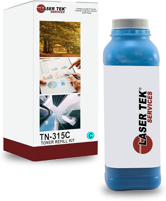Laser Tek Services TN315 Compatible Cyan Toner Refill Kit for TN-315C
