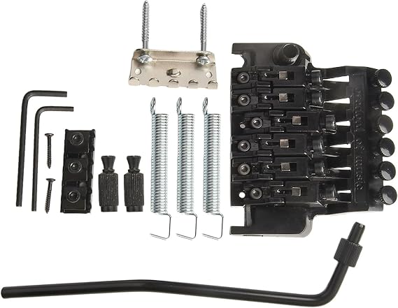 Tremolo Bridge Set For Electric Guitars, Double Locking System, Electric Guitar Bridge For Ibanez Guitars And Fits Most Electric Guitars. (Black)